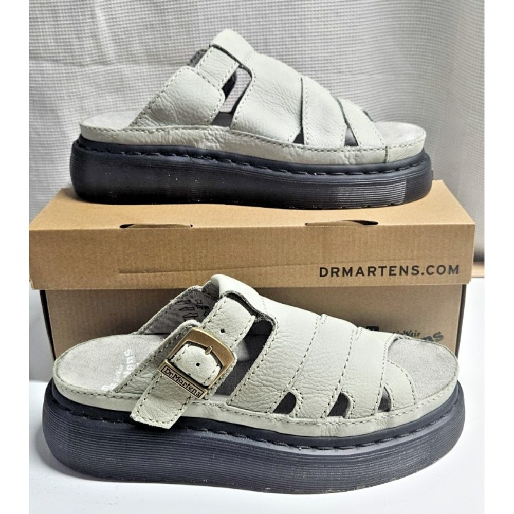 Dr. Martens Unisex Maxxy Slide Sandal, Sage Green 7 US Men/8 US Woman